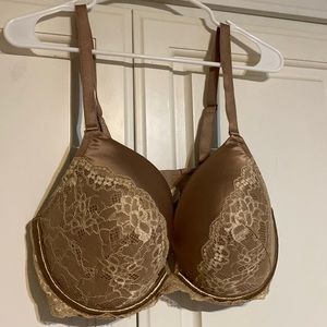 Gold/tan adjustable strapless bra